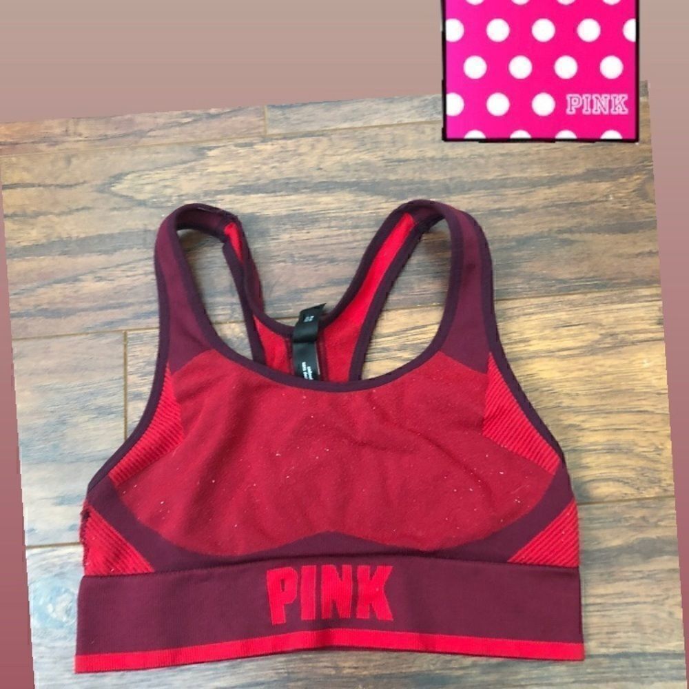 PINK VS Victoria Secret red sports activewear bra